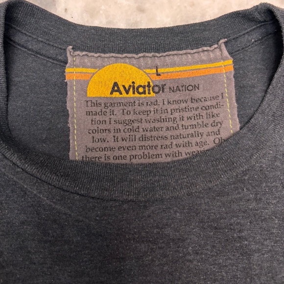 AVIATOR NATION - LOCALS ONLY BOYFRIEND TEE - CHARCOAL - Picture 2 of 3